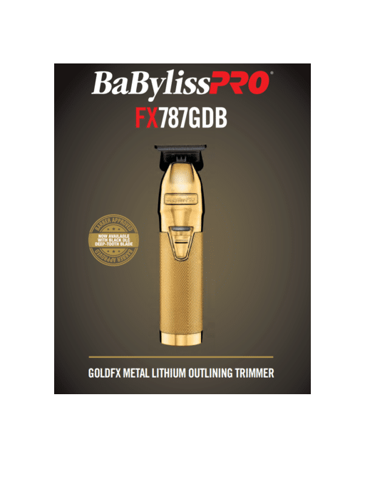 BabylissPro FX GDB Cord/Cordless Exposed Blade Trimmer Gold w/Deep Tooth