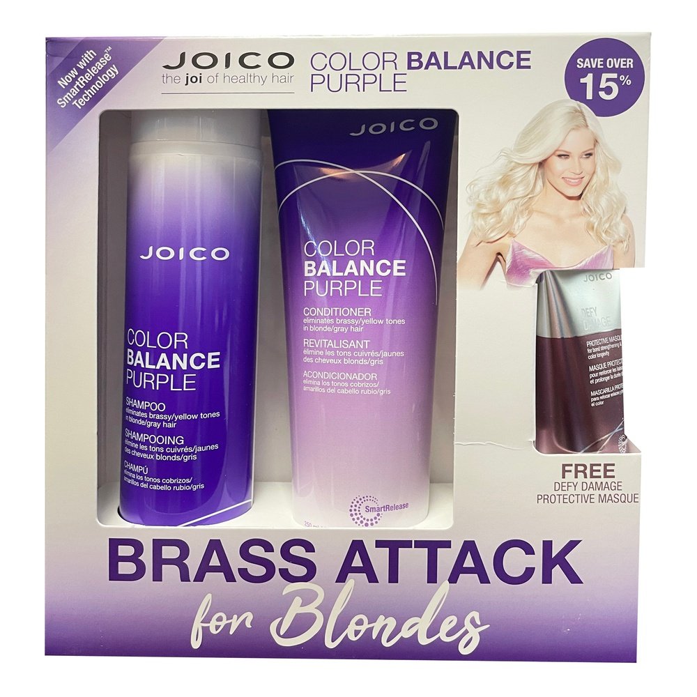 Joico Color Balance Purple Brass Attack Blondes Prepack oz Shampoo, Conditioner Masque