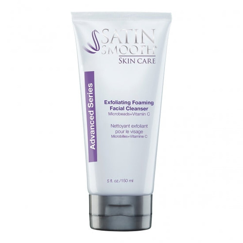 Satin Smooth Skin Care Exfoliating Foaming Facial Cleanser oz