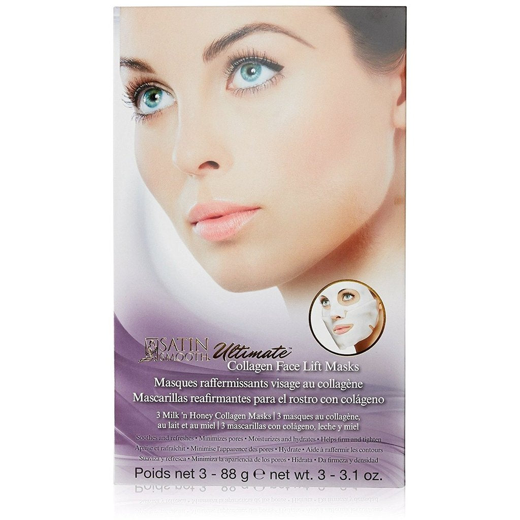 Satin Smooth Ultimate Collagen Face Lift Masks pk.