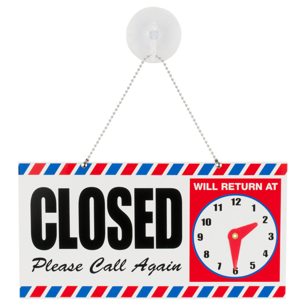 ScalpMaster Open/Closed Hanging Sign w/Clock
