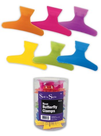 Soft 'n Style Neon Butterfly Clamps ct.