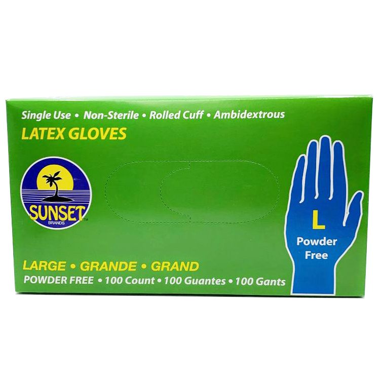 Sunset Disposable Latex Gloves Powder-Free pk
