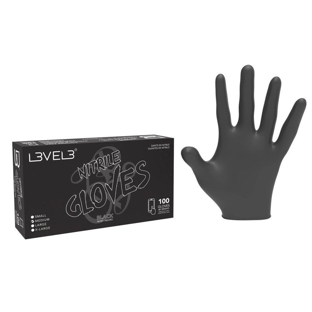 VEL Nitrile Gloves Black ct.