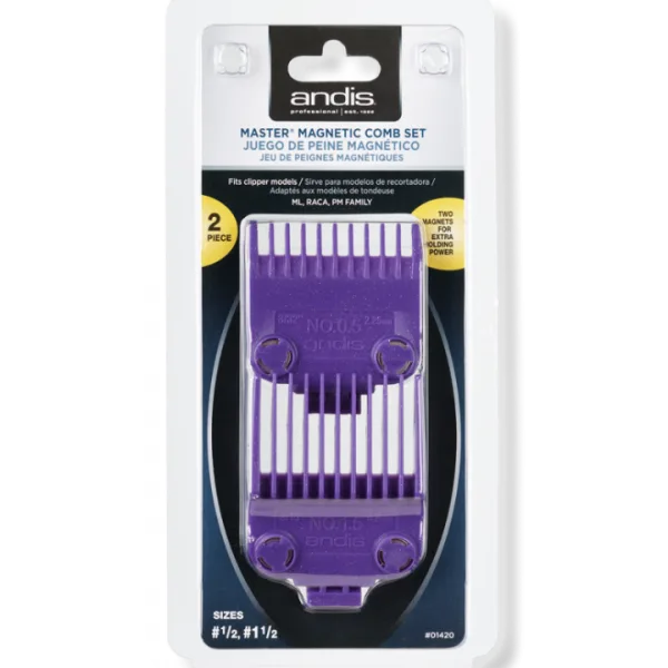 Andis Nano-Silver Magnetic Comb pc Set Magnets Size