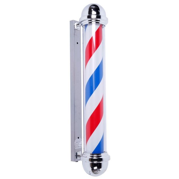 Barber Pole Rotating Silver Caps