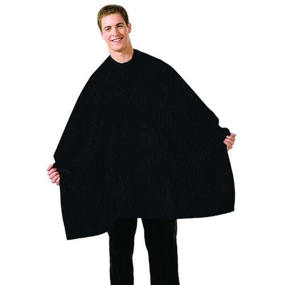 Betty_Dain_Seersucker_Barber_Cape_Black_9 Saber Professional - Betty Dain Seersucker Barber Cape Black - MPN BET10865 - Wholesale Salon Supply