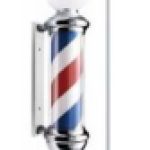 Barber Pole, silver cap, top light