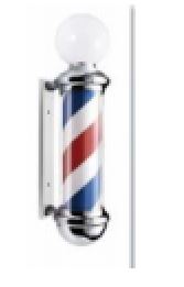 Barber Pole, silver cap, top light