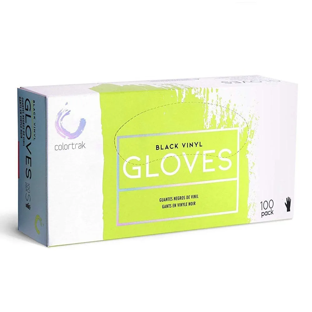 Saber Professional - Colortrak Disposable Powder Free Vinyl Gloves Black - MPN 5860642685090 - Wholesale Salon Supply
