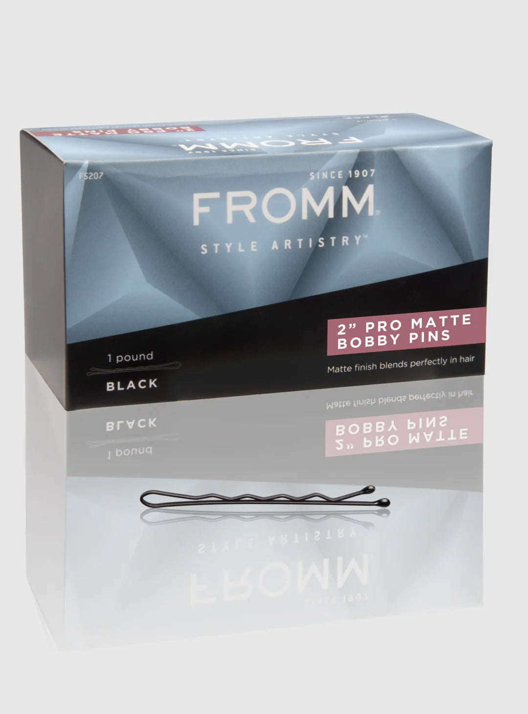 F5207-fromm-pro-black-2-inch-bobby-pin-and-package_jpg Fromm 2" Bobby Pins 1lb. - Black