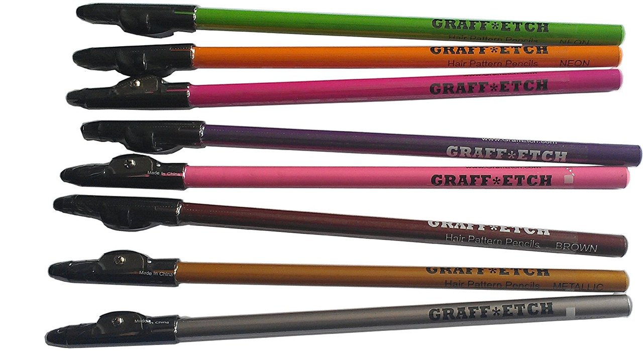 Graffetch_Hair_Pattern_Pencil_Multi_Color_pc_Set_2 Graffetch Hair Pattern Pencil Multi Color pc. Set
