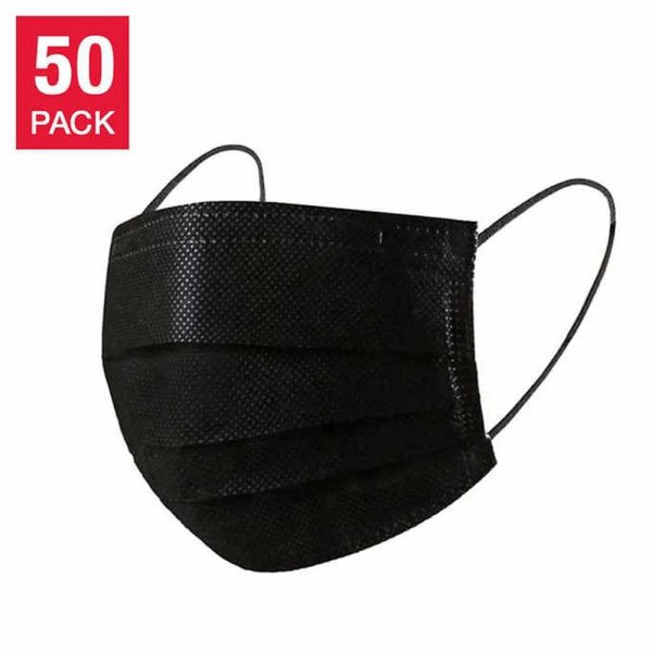 Guoyan -Ply Black Disposable Face Mask pk.