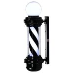 Barber Pole Blk/Wht Stripe Black Cap bottom (White Bulb top)