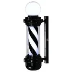 Barber Pole Blk/Wht Stripe Black Cap bottom (White Bulb top)