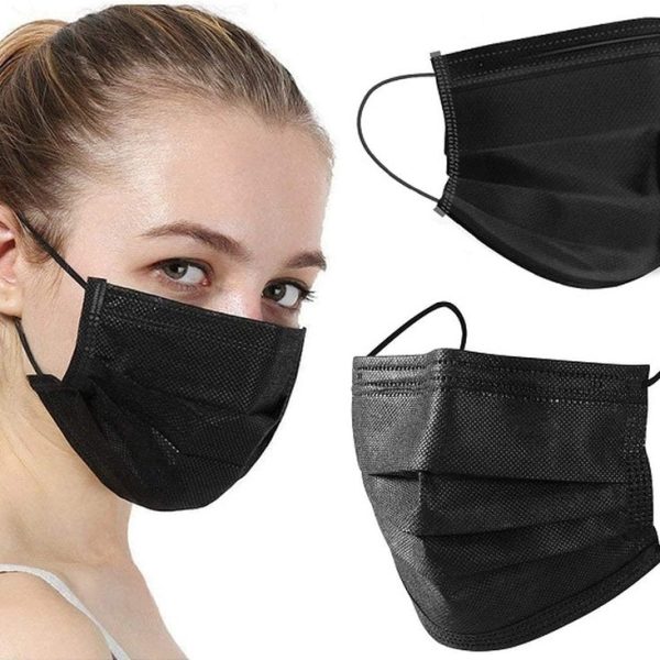 Health Black Disposable Face Mask pk.