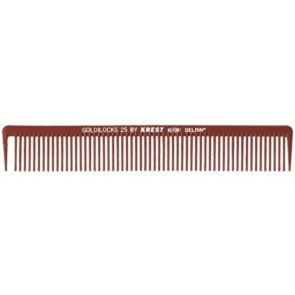 Krest Goldilocks Professional Combs #25 7 1/4" Sectioning/Long Tooth Penetrating Comb - MPN KRE00025 - Wholesale Salon Supply