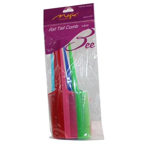 Magic Rat Tail Comb Bulk Dozen Pack Assorted