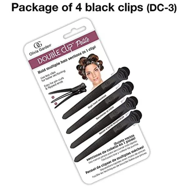 Olivia Garden Double Clip Petite pk. Black