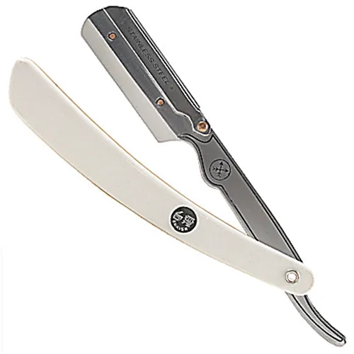 Parker Swing Lock Barber Razor Resin Handle White