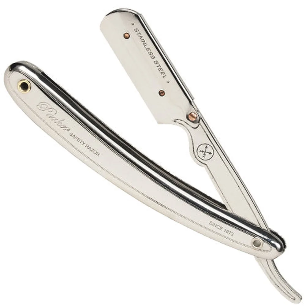 Parker_Swing_Lock_Barber_Razor_Stainless_Steel_Handle__76819 Parker Swing Lock Barber Razor Stainless Steel Handle (SR1/31R) - MPN PAR77068 - Wholesale Salon Supply