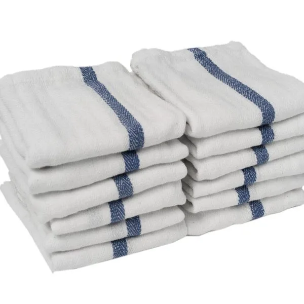 Partex Bleach Guard Barber Towels pk Blue Stripe