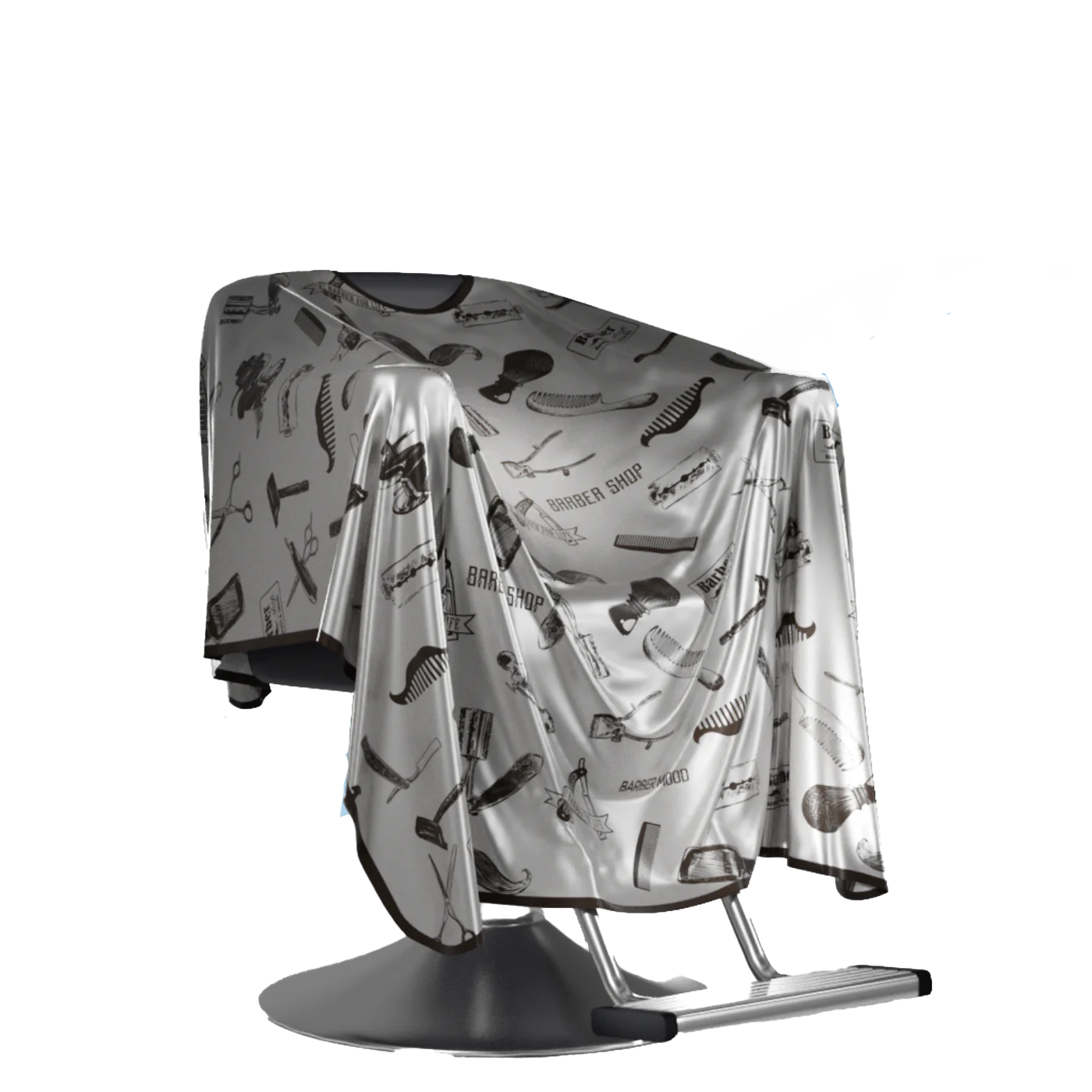ProBarberSilverSatinCapecopy Barber Flow Styling Cape - Pro Barber Silver