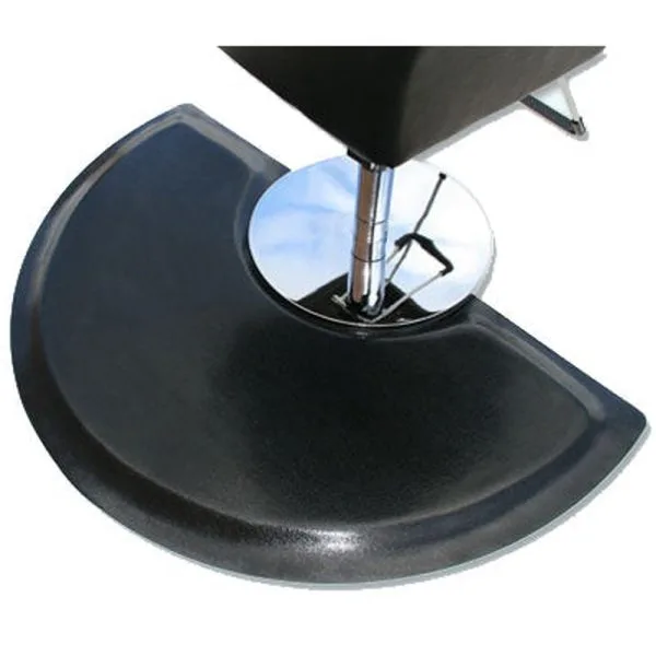 Salon Mat Semi Circle Blk Inch Thick