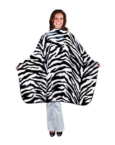 Salonchic Poly/Satin Styling Cape Zebra