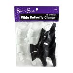 Soft 'n Style Butterfly Clamps Black/White pk