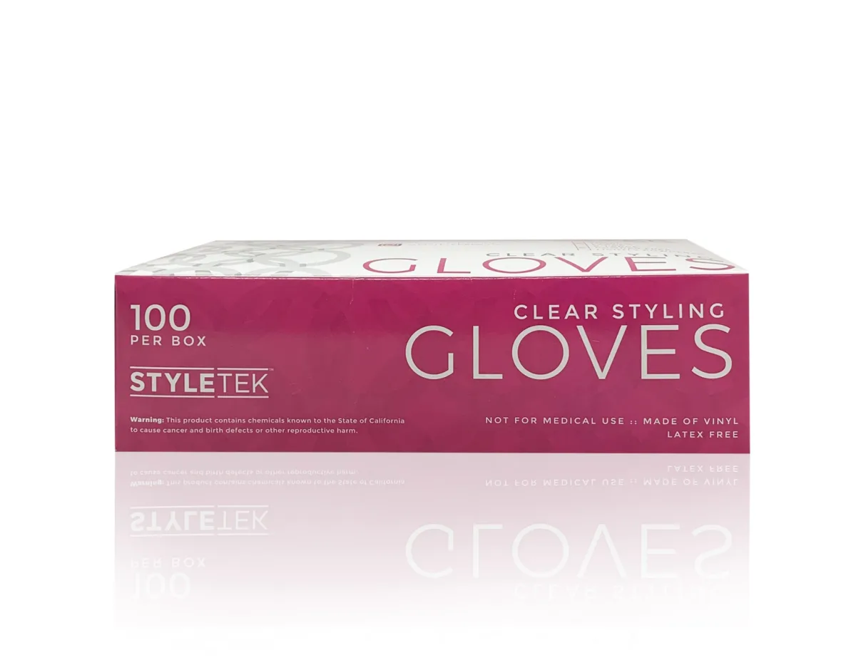 Style Tek Clear Vinyl Gloves Powder Free 100ct. - MPN 6740055916706 - Wholesale Salon Supply