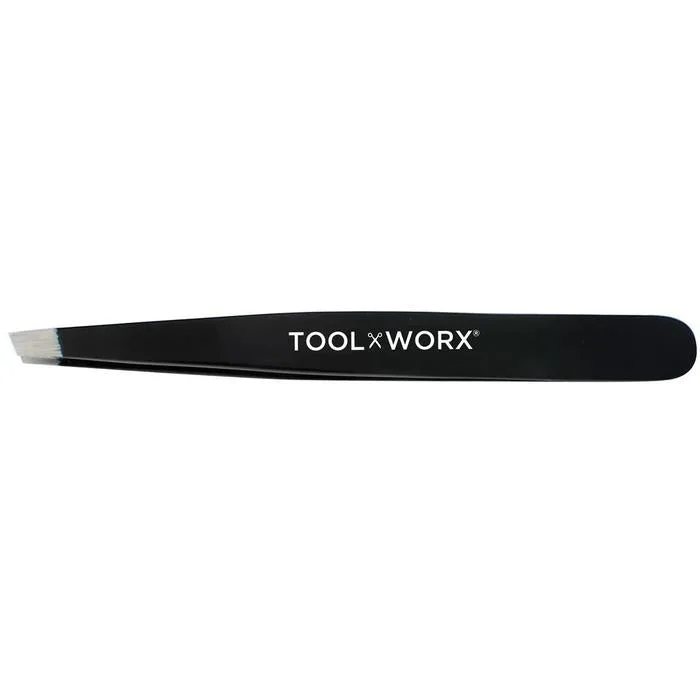 Toolworx_Pro_Grip_Slanted_Tweezer_Black_Onyx_4 Toolworx Pro Grip Slanted Tweezer Black Onyx - MPN TOO89105 - Wholesale Salon Supply