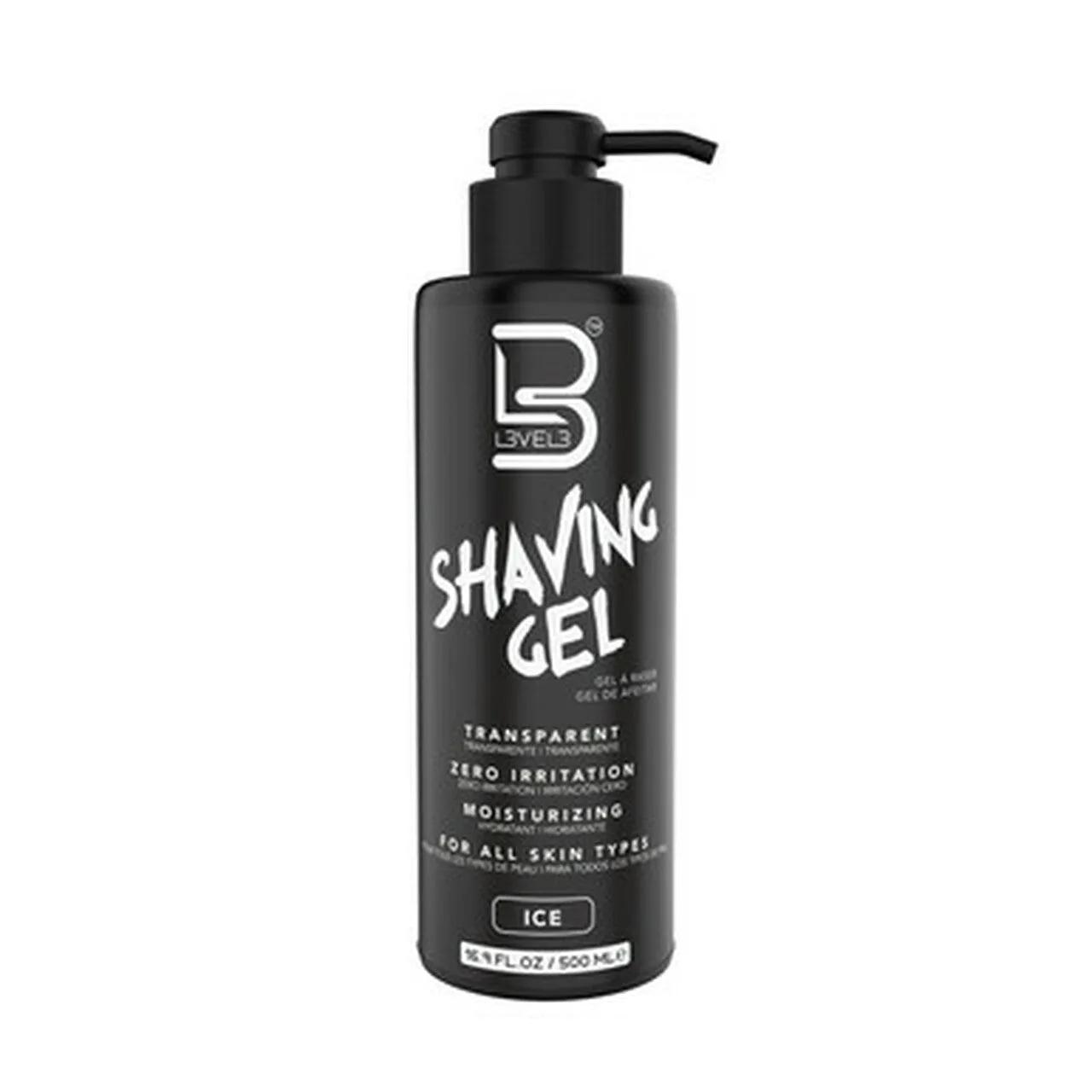 VEL_Transparent_Shaving_Gel_oz_Ice_9 L3VEL 3 Transparent Shaving Gel 16.9oz - Ice - MPN LEV25150 - Wholesale Salon Supply