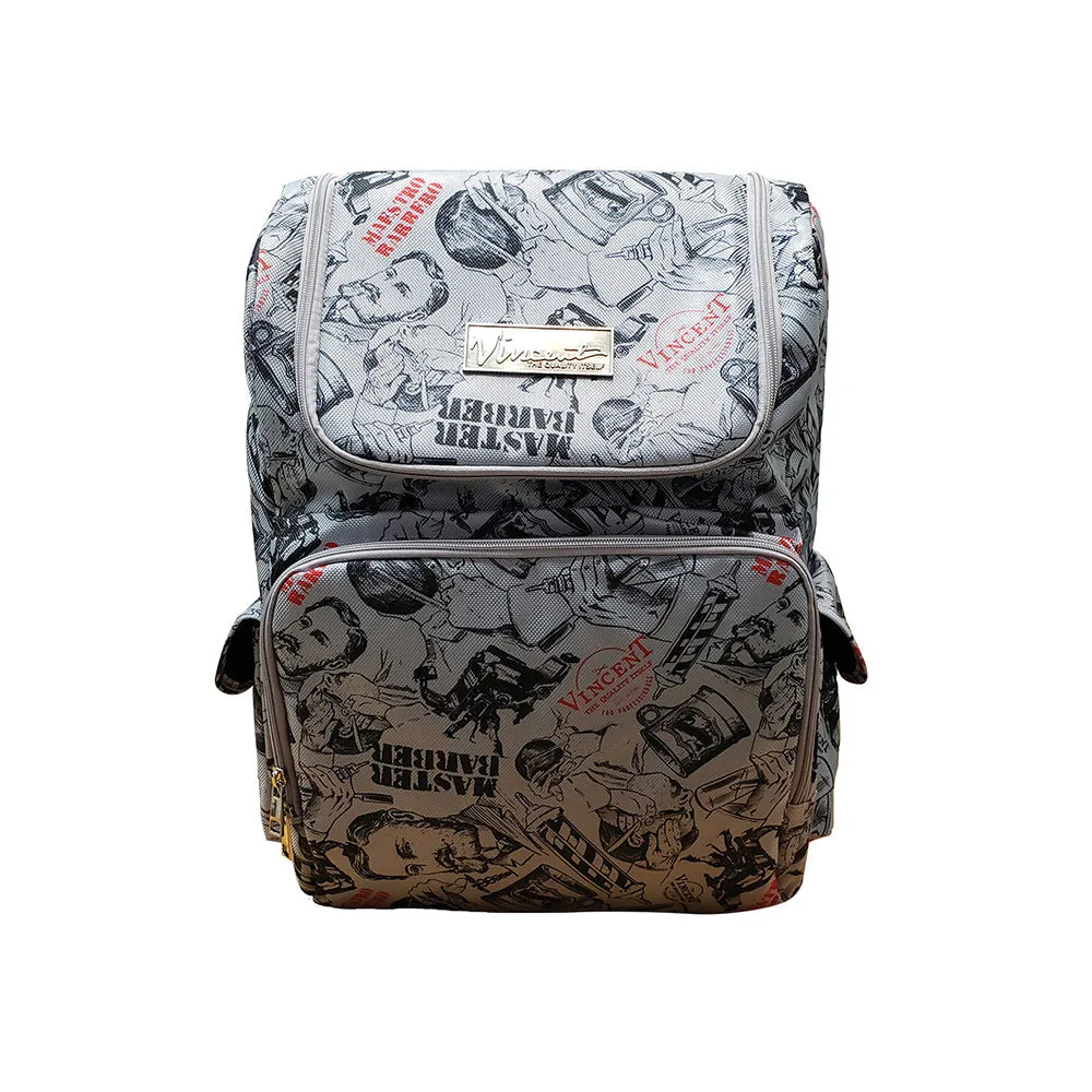 Vincent_Vintage_Clipper_Backpack_Silver_9 Vincent Vintage Clipper Backpack - Silver - MPN VIN02391 - Wholesale Salon Supply