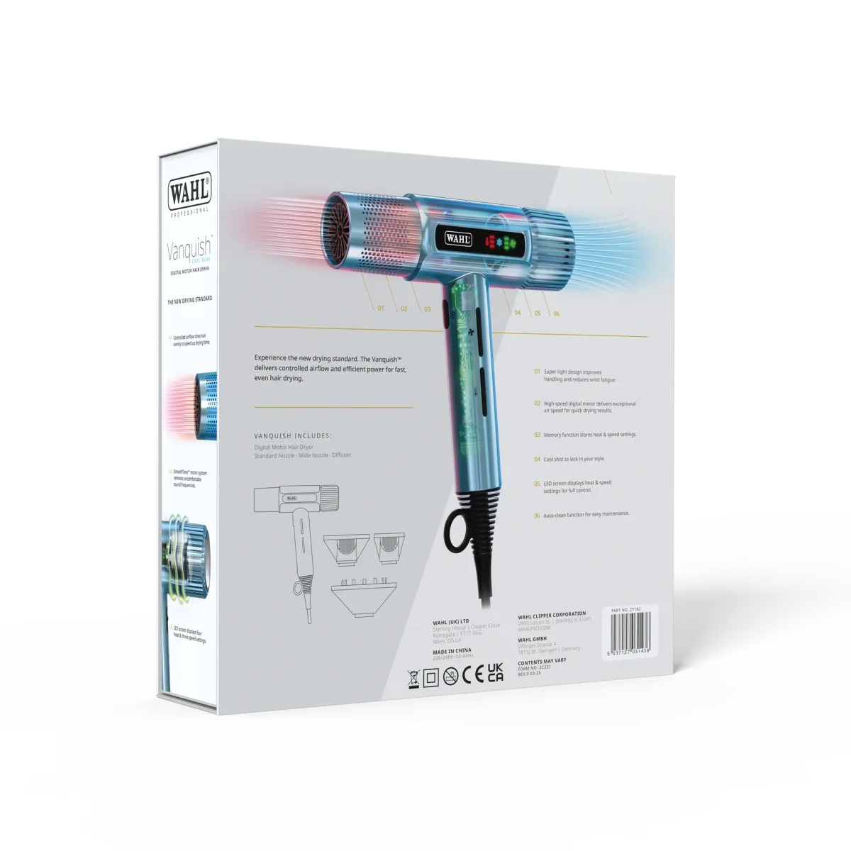 WAHL Professional Vanquish Digital Motor Hair Dryer - Blue - Image 5