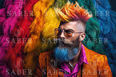 SER00004 Man Beard Colorful Poster #4