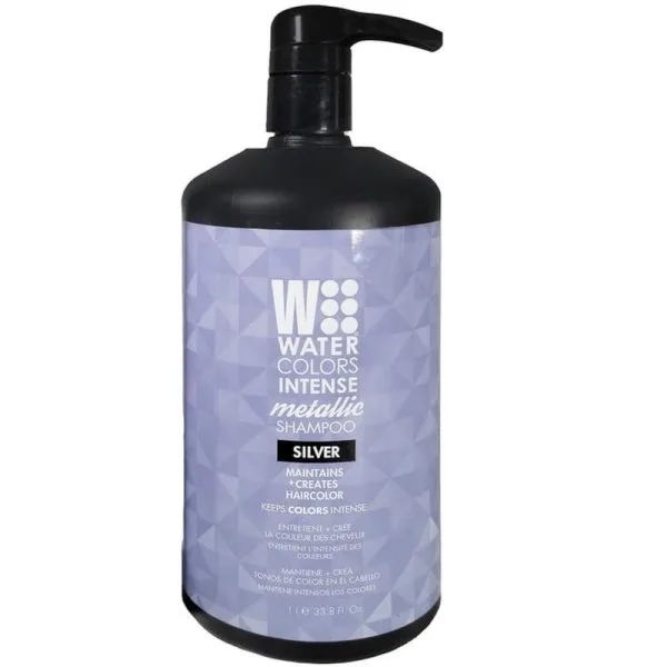 Tressa Watercolors Intense Metallic Color Maintenance Shampoo 1 Liter - Silver - Professional Barber & Salon Supplies