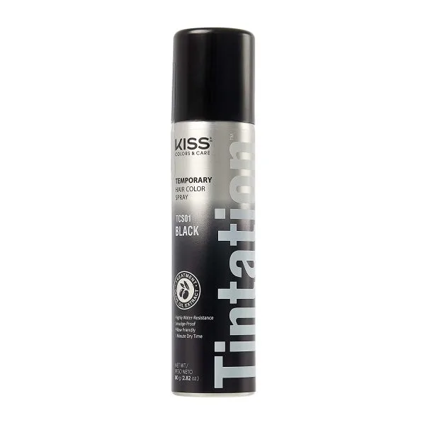Kiss Tintation Temporary Hair Color Spray 6oz - Black