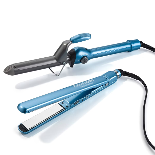 BabylissPro Nano Titanium Limited Edition Styling Set (1" Flat Iron & 1 1/4" Curling Iron)