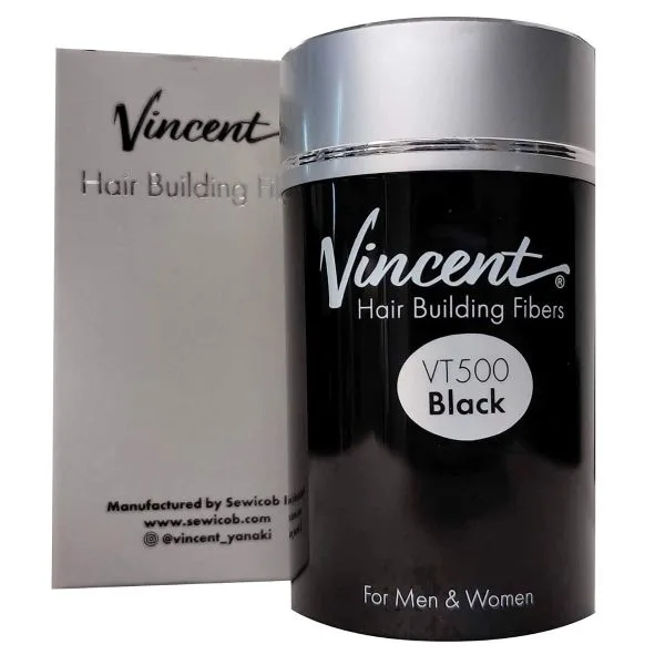 Vincent Hair Building Fibers Black .78oz/22g