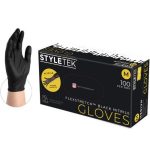 Style Tek Black Nitrile Gloves Powder Free 100ct.