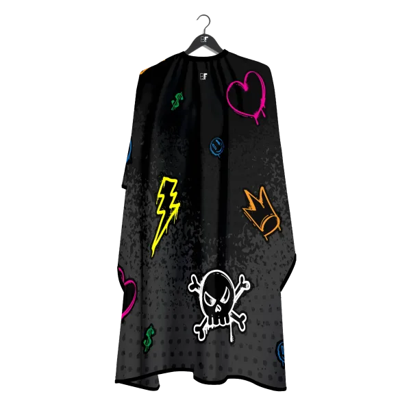 Barber Flow Styling Cape - Graffiti Black