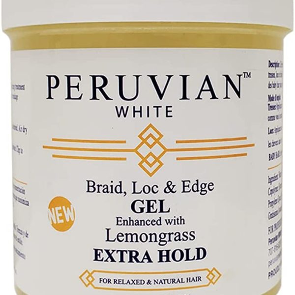 Peruvian White Braid, Loc & Edge Gel Extra Hold 16oz