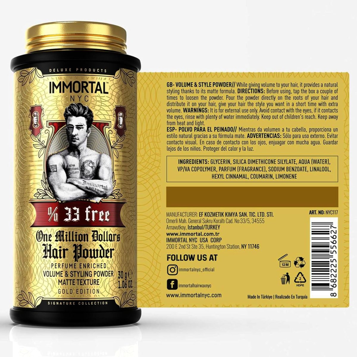 Immortal NYC Hair Powder Texturizing Volume & Styling Powder 1.06oz - One Million Dollar - Image 2