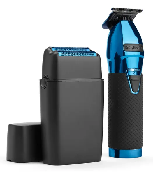 BaBylissPro LimitedFX Trimmer & Double Foil Shaver Set - Black/Blue
