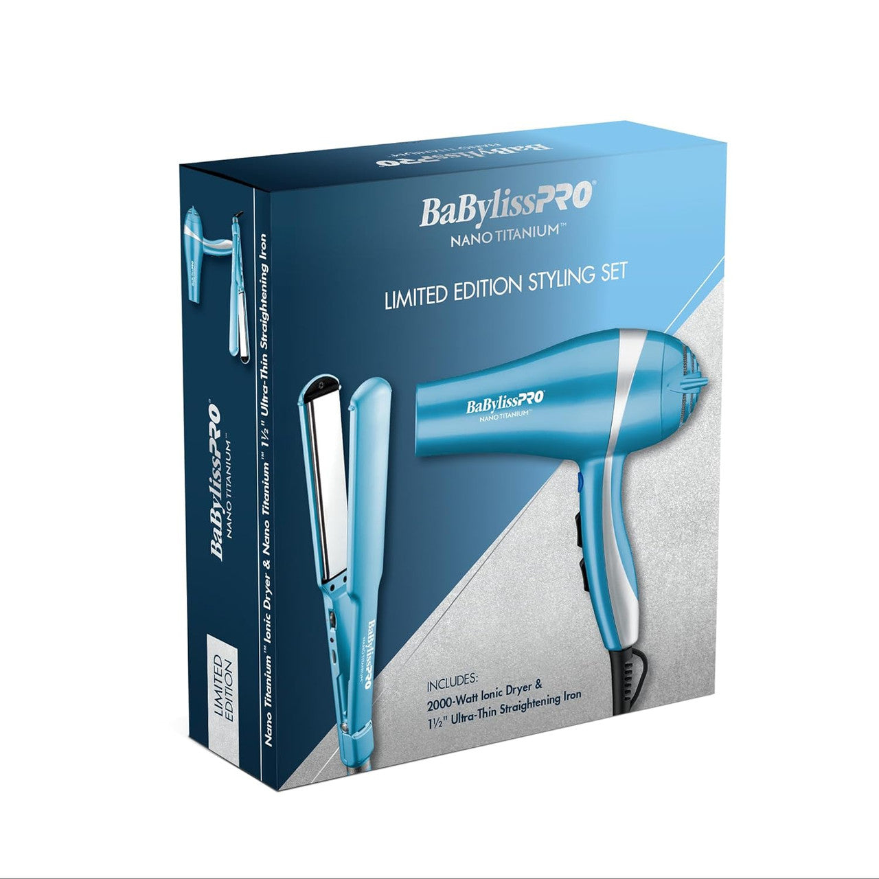 image_d60a4899-0636-4b3e-8e82-c66151292ec7 BabylissPro Nano Titanium Limited Edition Styling Set (2000W Dryer & 1 1/2" Ultra Thin Flat Iron)