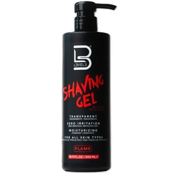 L3VEL 3 Transparent Shaving Gel 16.9oz - Flame