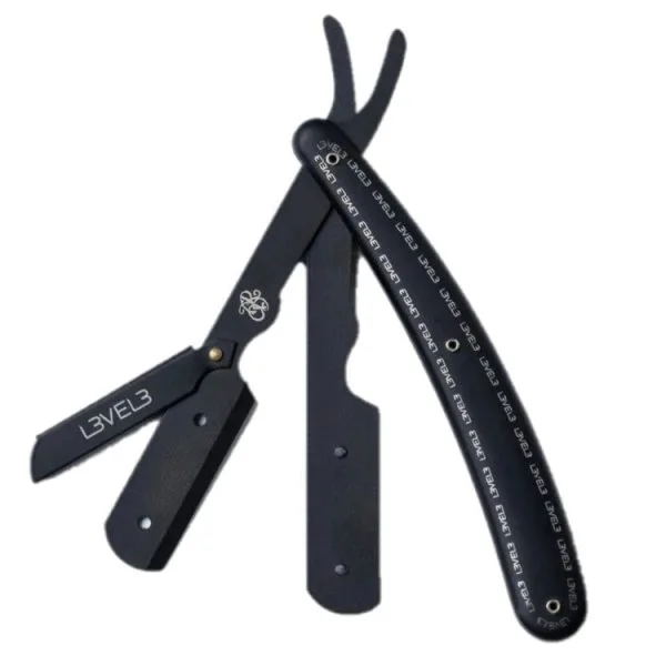 L3VEL 3 Butterfly Premium Razor Holder - Black - Professional Barber & Salon Supplies