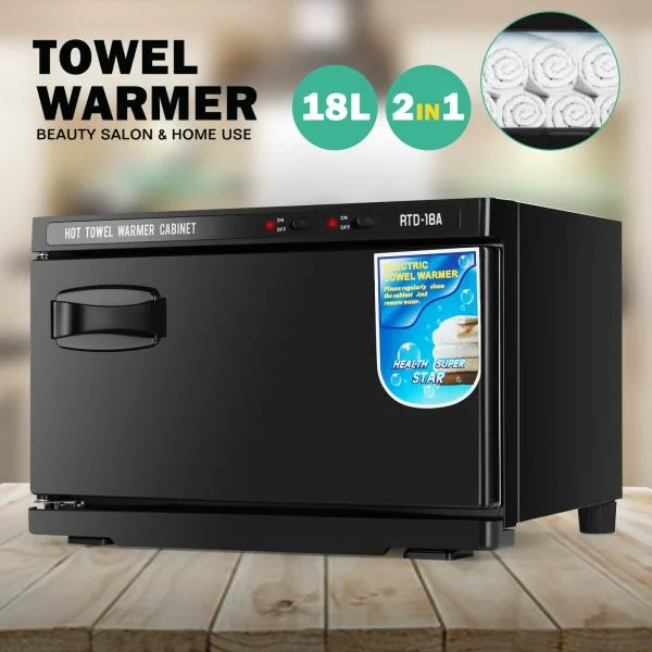 18L UV Sterilizer Hot Towel Warmer Cabinet - Professional Barber & Salon Supplies