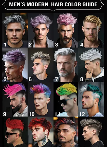 Men Hair Color & Cuts Poster #5 - Professional Barber & Salon Supplies